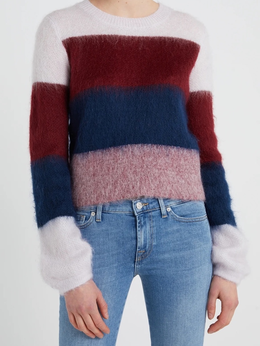Club Monaco Mohair Colorblock Stripe Sweater